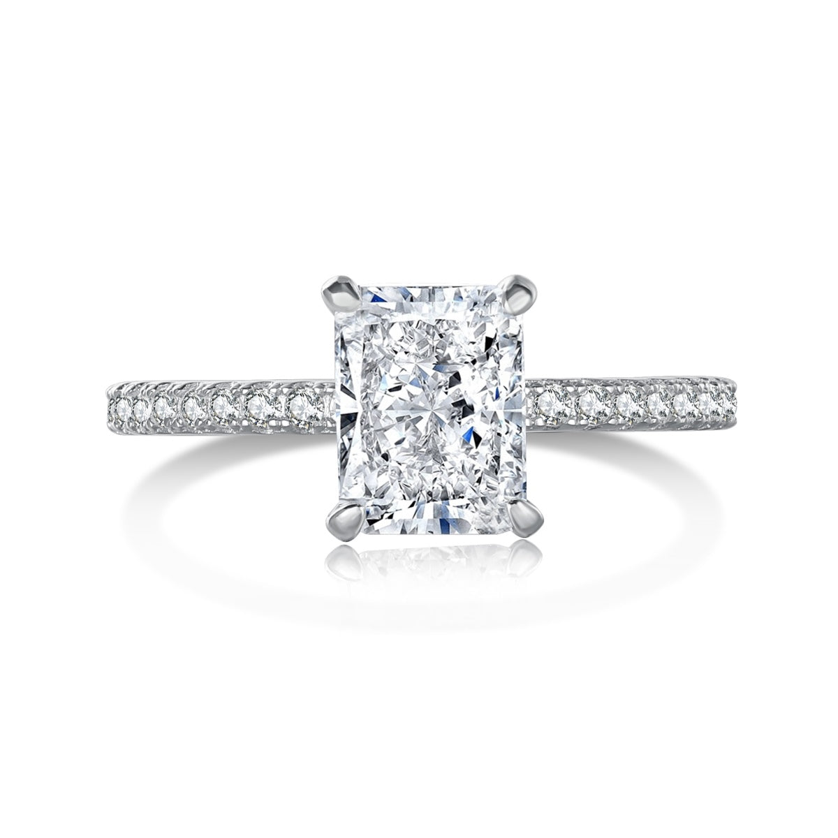 [ELAN LUXE]2.0 Carat Dazzling Sparkling Radiant Cut Party Ring