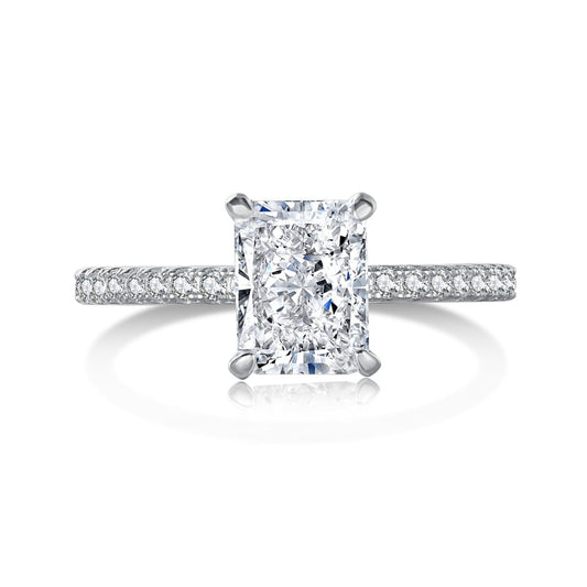 [ELAN LUXE]2.0 Carat Dazzling Sparkling Radiant Cut Party Ring