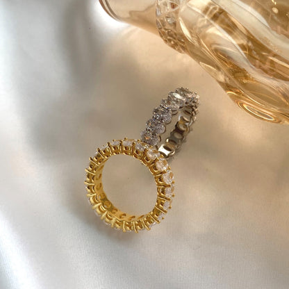 [ELAN LUXE]Ornate Oval Cut Tennis Ring