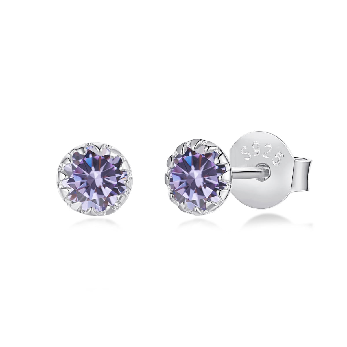 [ELAN LUXE]Sparkling Colorful Round Shape Earrings