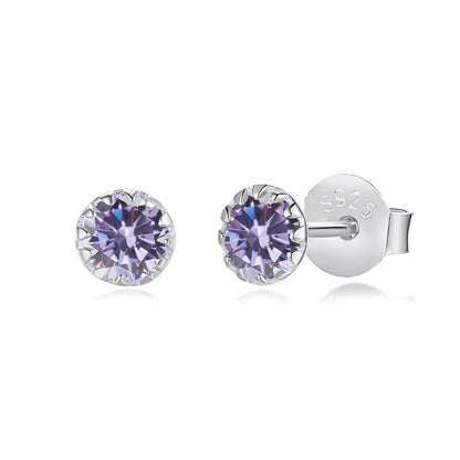 [ELAN LUXE]Sparkling Colorful Round Shape Earrings