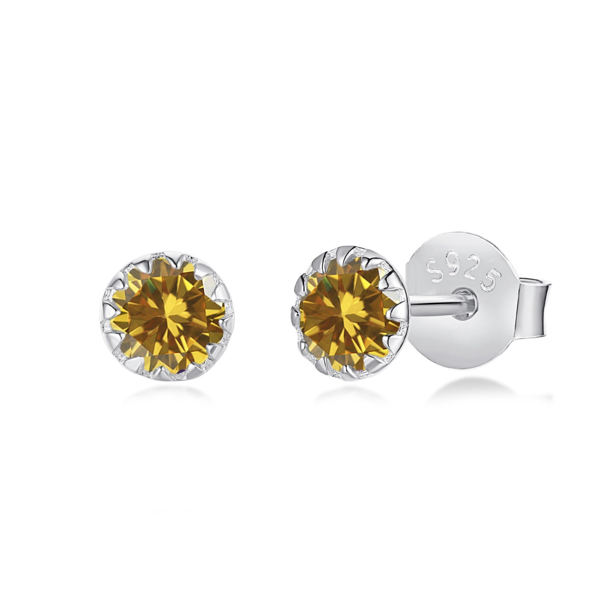 [ELAN LUXE]Sparkling Colorful Round Shape Earrings