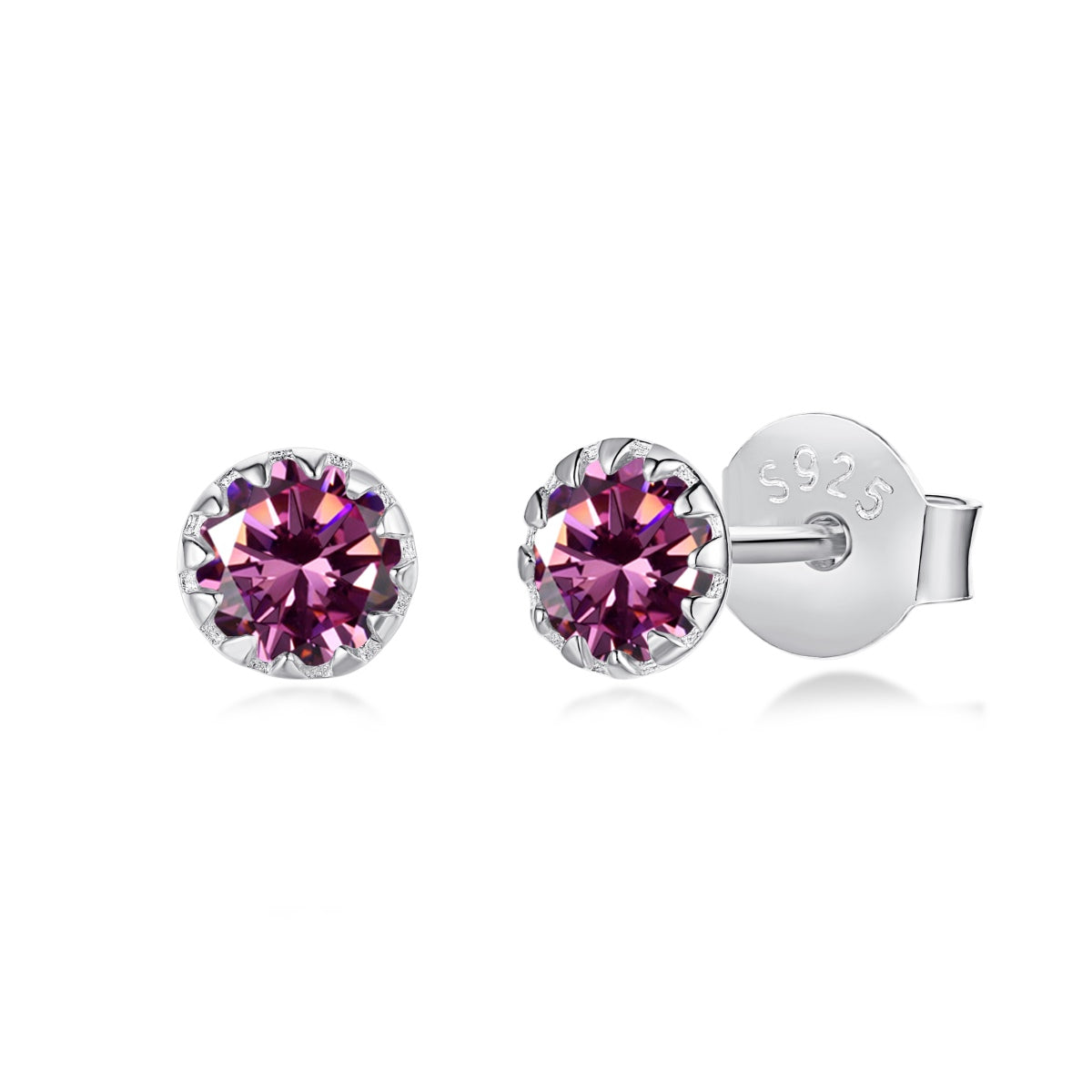 [ELAN LUXE]Sparkling Colorful Round Shape Earrings