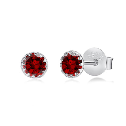 [ELAN LUXE]Sparkling Colorful Round Shape Earrings