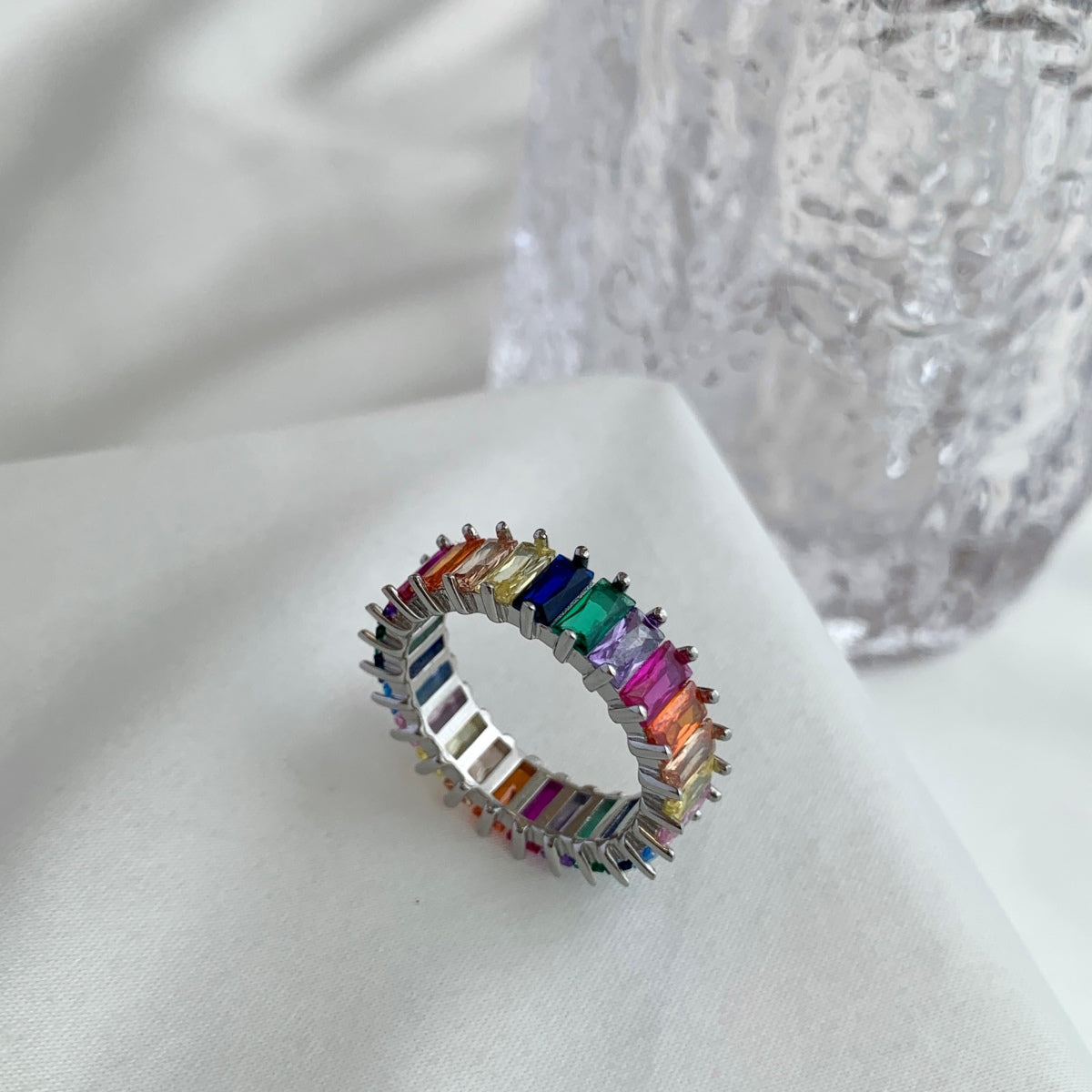[ELAN LUXE]Unique Colorful Radiant Cut RIng
