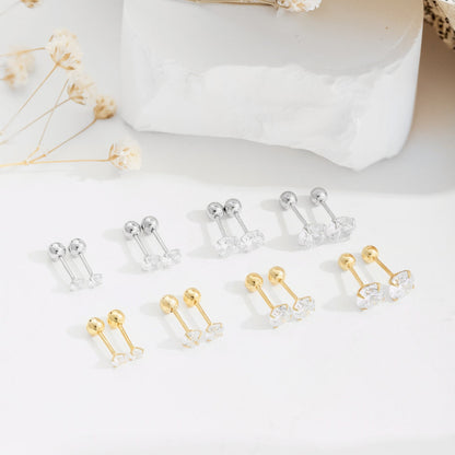 [ELAN LUXE]Unique U-Shaped Ear Bone Earrings