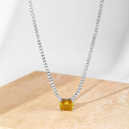 [ELAN LUXE]4.0 Carat Elegant Radiant Cut Necklace