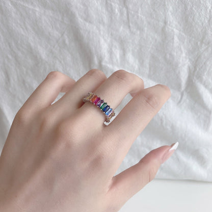 [ELAN LUXE]Unique Colorful Radiant Cut RIng