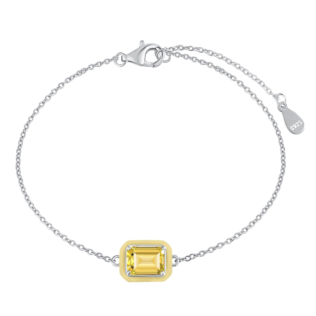 [ELAN LUXE]2.0 Carat Sparkling Colorful Emerald Cut Daily Bracelet
