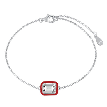 [ELAN LUXE]2.0 Carat Sparkling Colorful Emerald Cut Daily Bracelet