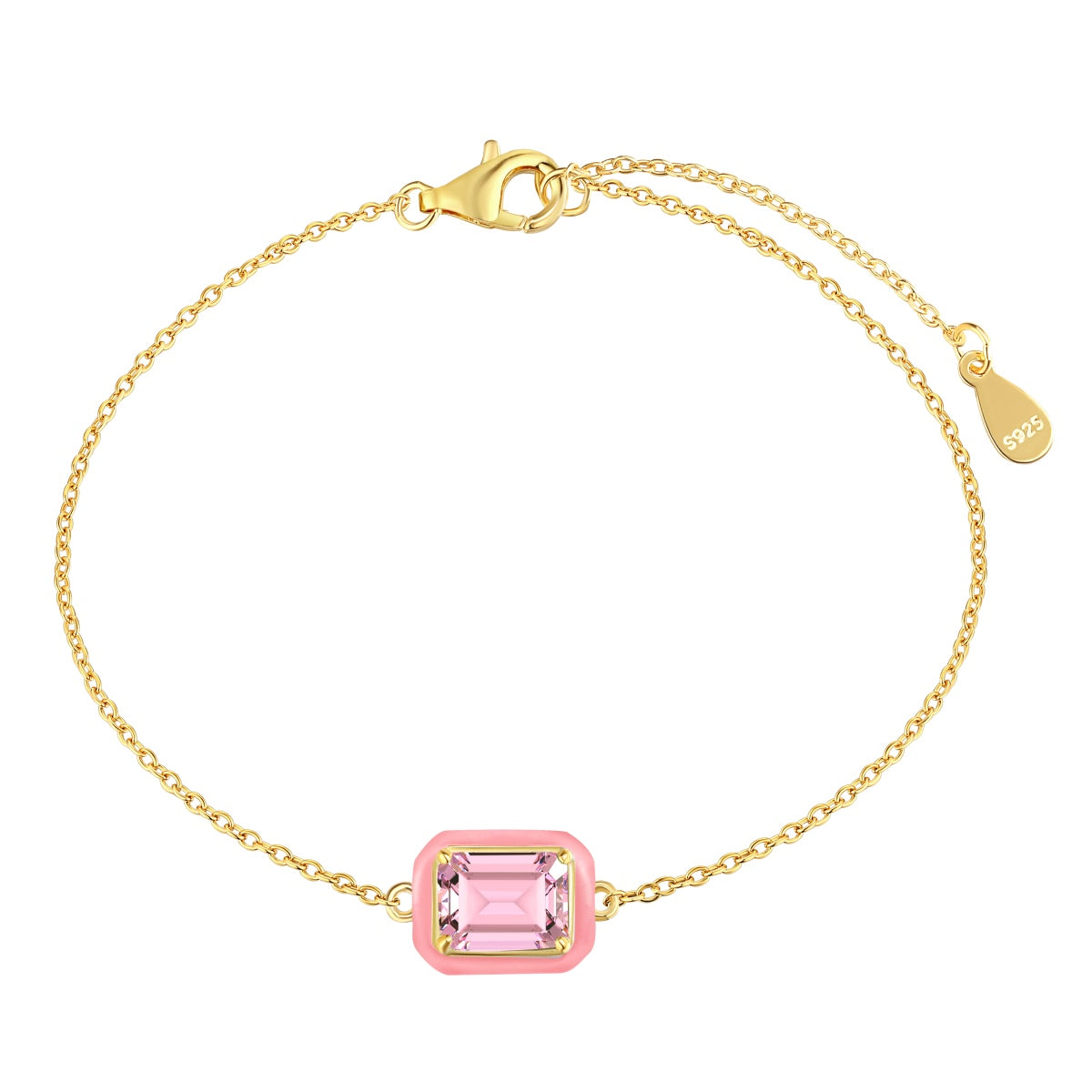 [ELAN LUXE]2.0 Carat Sparkling Colorful Emerald Cut Daily Bracelet