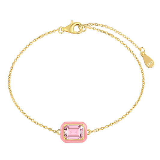 [ELAN LUXE]2.0 Carat Sparkling Colorful Emerald Cut Daily Bracelet