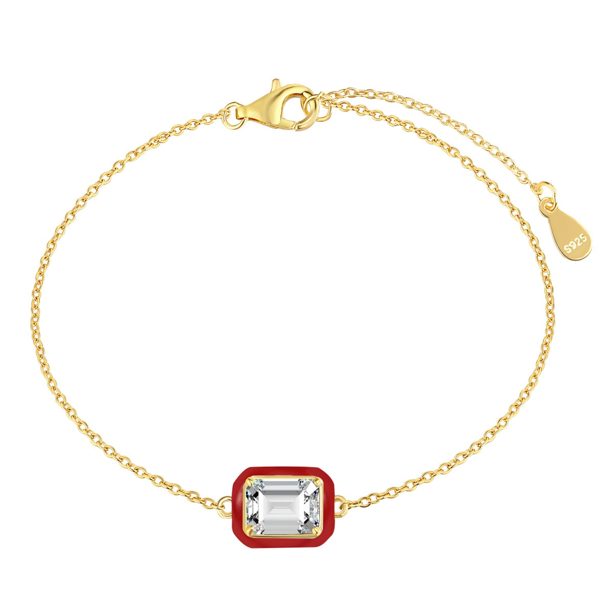 [ELAN LUXE]2.0 Carat Sparkling Colorful Emerald Cut Daily Bracelet