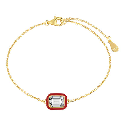 [ELAN LUXE]2.0 Carat Sparkling Colorful Emerald Cut Daily Bracelet