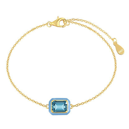 [ELAN LUXE]2.0 Carat Sparkling Colorful Emerald Cut Daily Bracelet