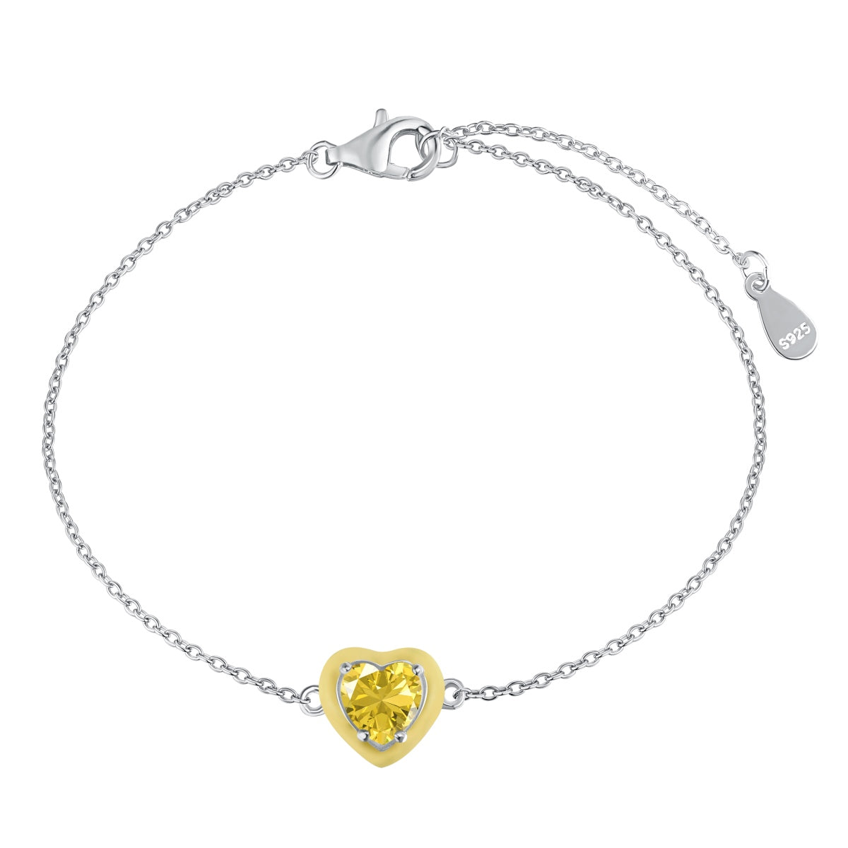 [ELAN LUXE]Sparkling Romantic Heart Shape Lover Bracelet