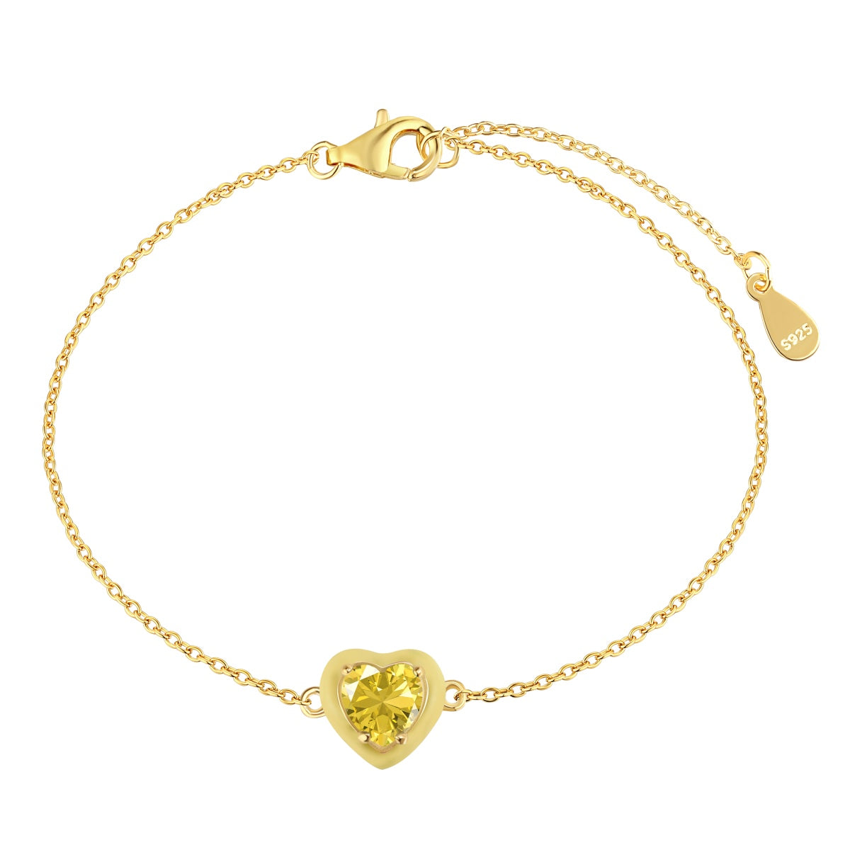 [ELAN LUXE]Sparkling Romantic Heart Shape Lover Bracelet