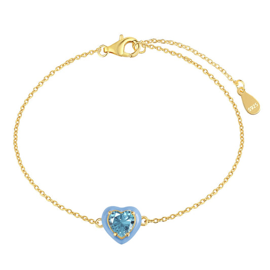 [ELAN LUXE]Sparkling Romantic Heart Shape Lover Bracelet