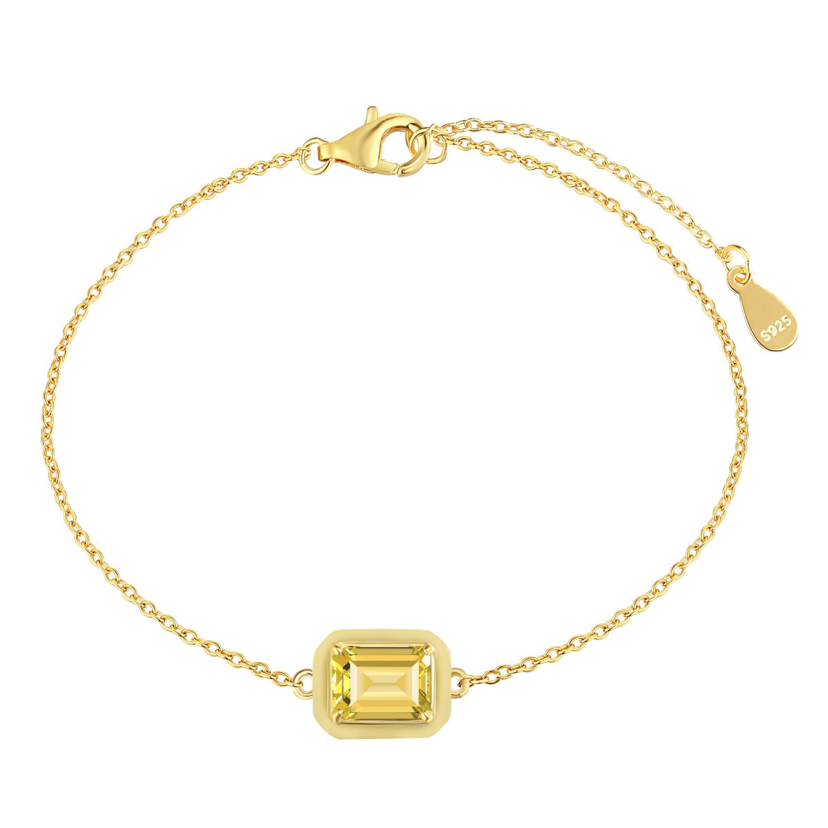 [ELAN LUXE]2.0 Carat Sparkling Colorful Emerald Cut Daily Bracelet