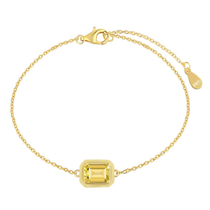 [ELAN LUXE]2.0 Carat Sparkling Colorful Emerald Cut Daily Bracelet