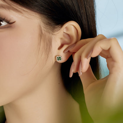 [ELAN LUXE]Four-Leaf Clover Flower Shaped Earrings