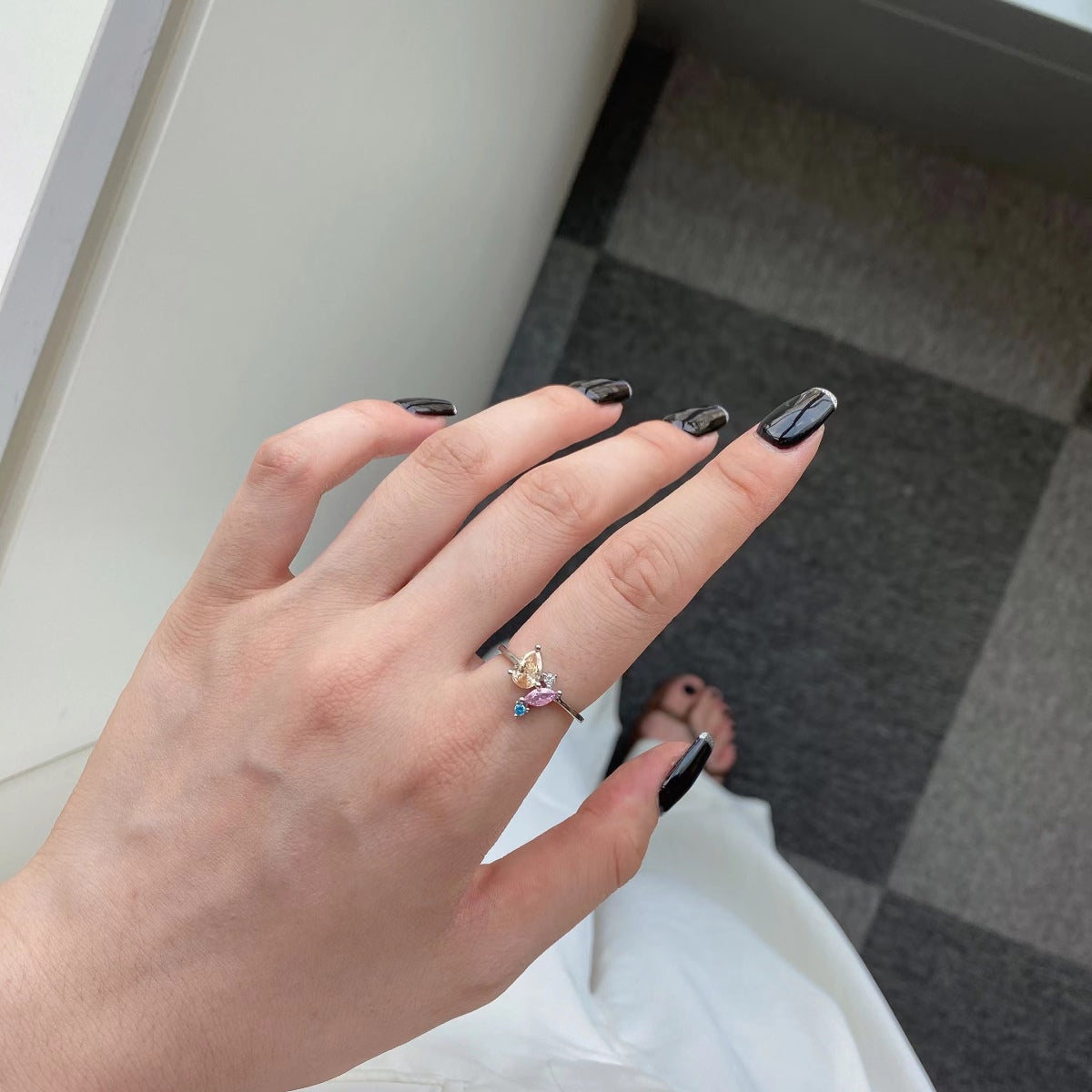 [ELAN LUXE]Radiant Colorful Multi Cut Daily Ring