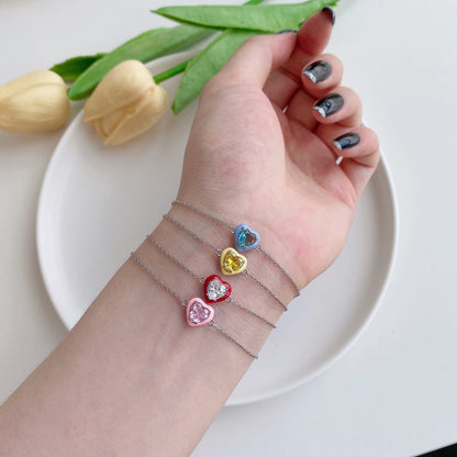 [ELAN LUXE]Sparkling Romantic Heart Shape Lover Bracelet