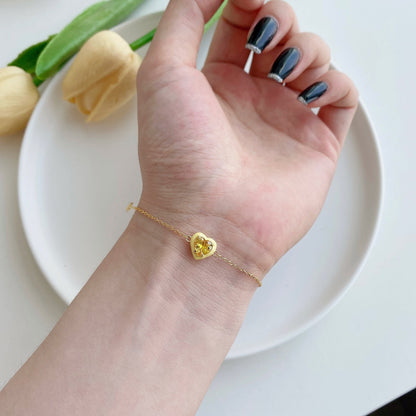 [ELAN LUXE]Sparkling Romantic Heart Shape Lover Bracelet