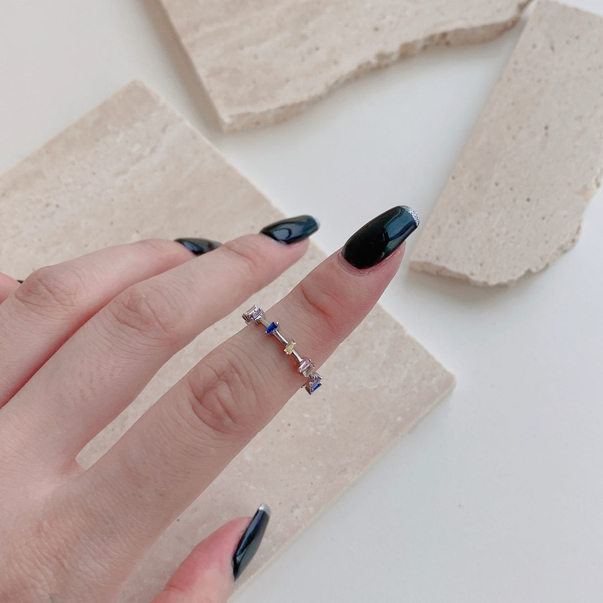 [ELAN LUXE]Unique Trapezoid Cut Daily Ring