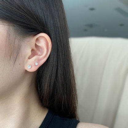 [ELAN LUXE]Sparkling Heart Shaped Simple Earrings