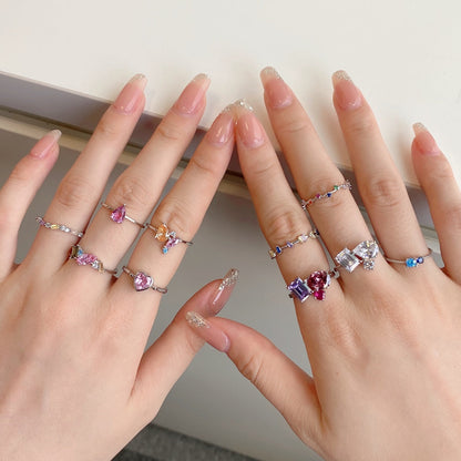 [ELAN LUXE]Radiant Colorful Round Cut Daily Ring