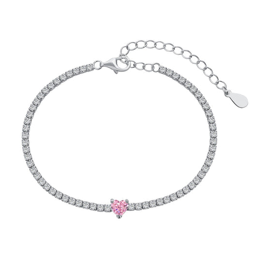 [ELAN LUXE]0.5 Carat Elegant Romantic Heart Shape Lover Bracelet