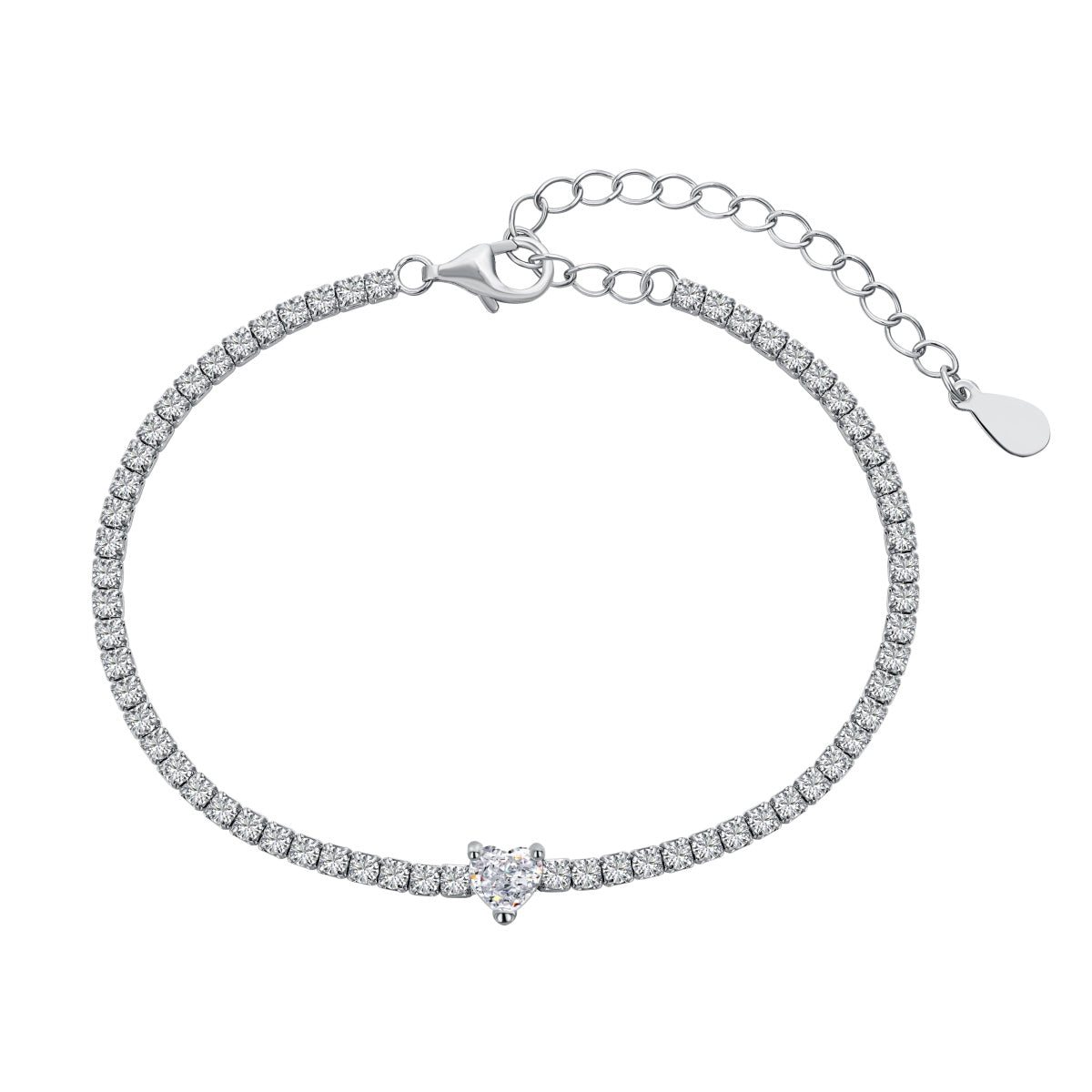 [ELAN LUXE]0.5 Carat Elegant Romantic Heart Shape Lover Bracelet