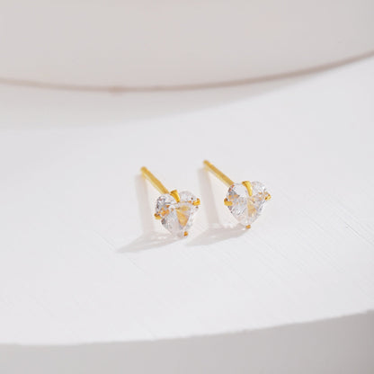 [ELAN LUXE]Sparkling Heart Shaped Simple Earrings