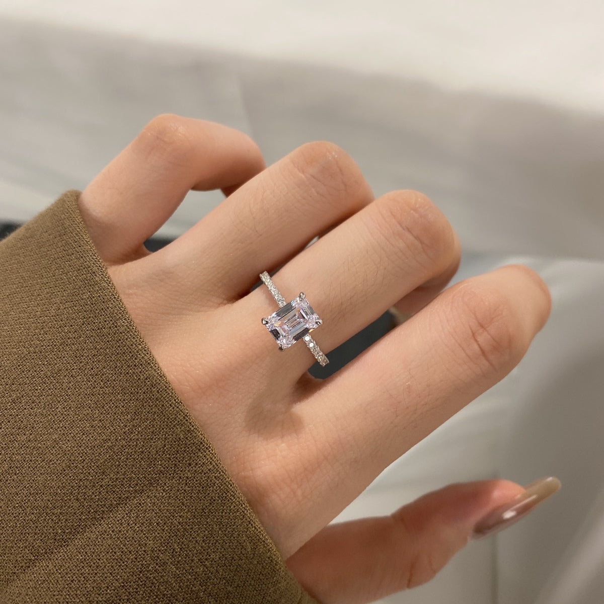 [ELAN LUXE]2.0 Carat Scintillating Ornate Radiant Cut Party Ring