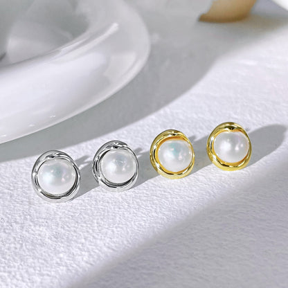 [ELAN LUXE]Dainty Bread Pearl Earrings