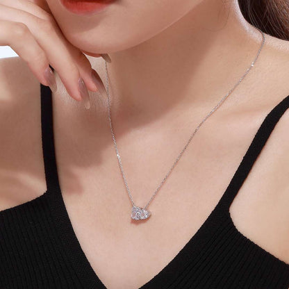[ELAN LUXE]Dazzling Square & Heart Shape Necklace