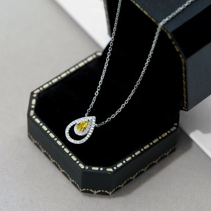 [ELAN LUXE]Sparkling Pear Cut Necklace