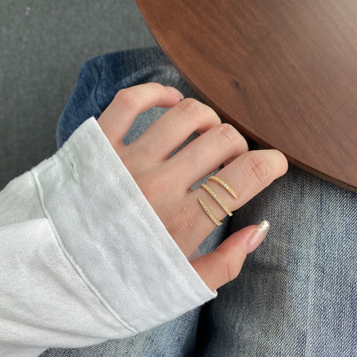 [ELAN LUXE]Unique Vibrant Entangle Daily Ring