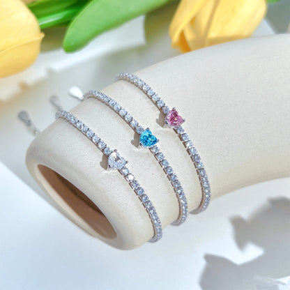 [ELAN LUXE]0.5 Carat Elegant Romantic Heart Shape Lover Bracelet