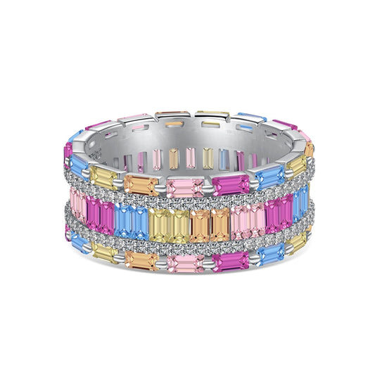 [ELAN LUXE]Dazzling Colorful Radiant Cut Party Ring
