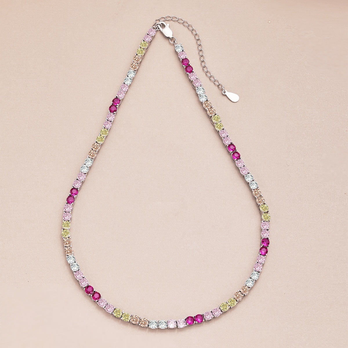 [ELAN LUXE]Delicate Colorful Tennis Necklace