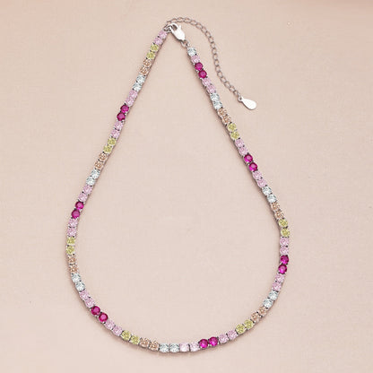 [ELAN LUXE]Delicate Colorful Tennis Necklace