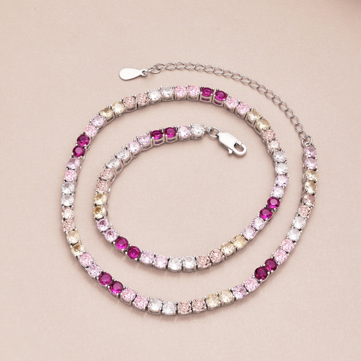 [ELAN LUXE]Delicate Colorful Tennis Necklace