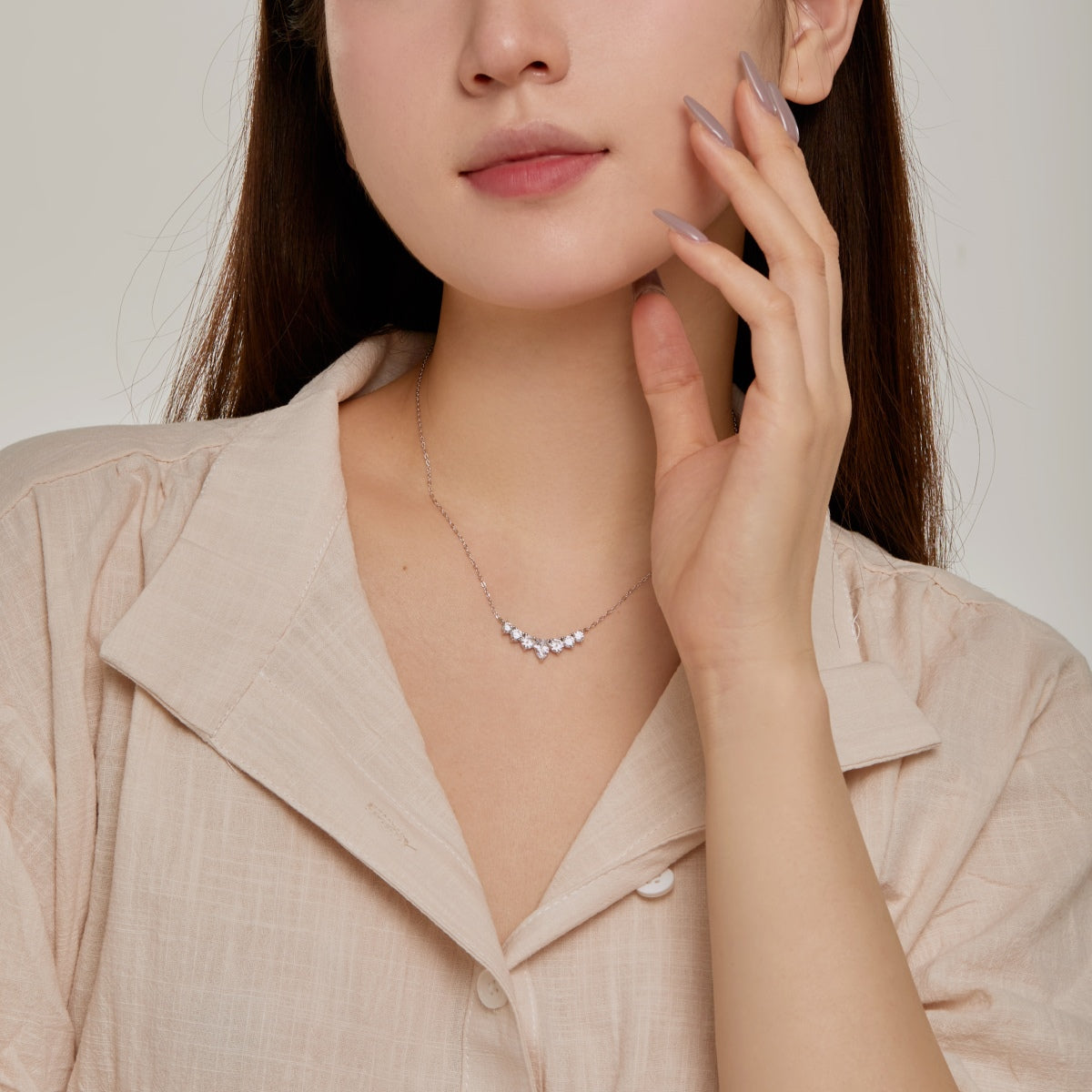 [ELAN LUXE]Dainty Colorful Heart Necklace