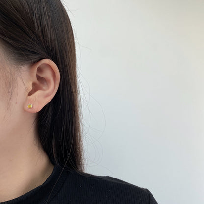 [ELAN LUXE]Sparkling Colorful Round Shape Earrings