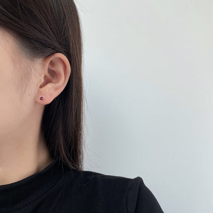 [ELAN LUXE]Sparkling Colorful Round Shape Earrings