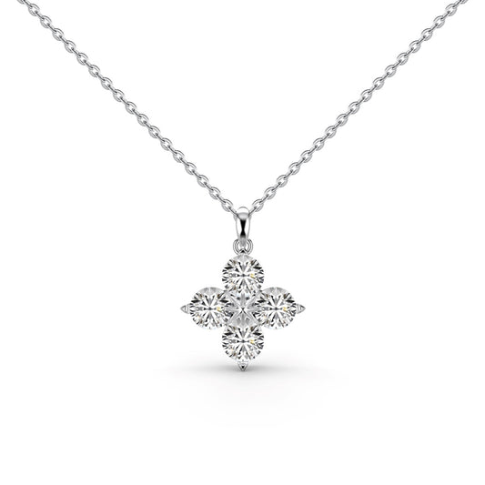 [ELAN LUXE]Four-Leaf Clover And Eight-Pointed Star Necklace
