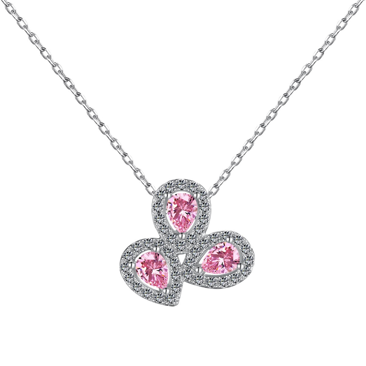 [ELAN LUXE]Elegant Flower Shape Pear Cut Necklace