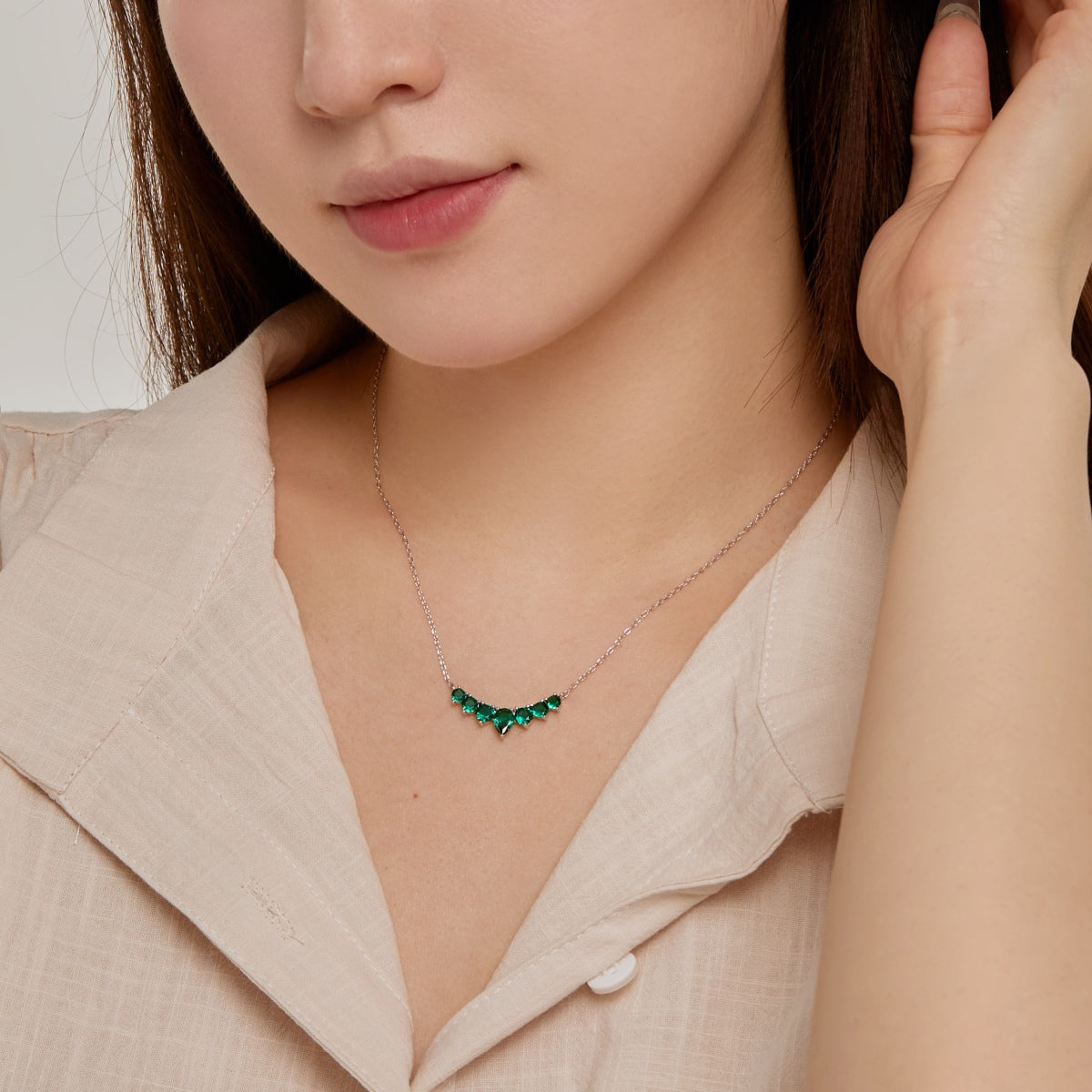 [ELAN LUXE]Dainty Colorful Heart Necklace